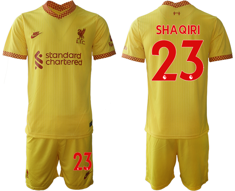 Men 2021-2022 Club Liverpool Second away yellow #23 Soccer Jersey->liverpool jersey->Soccer Club Jersey